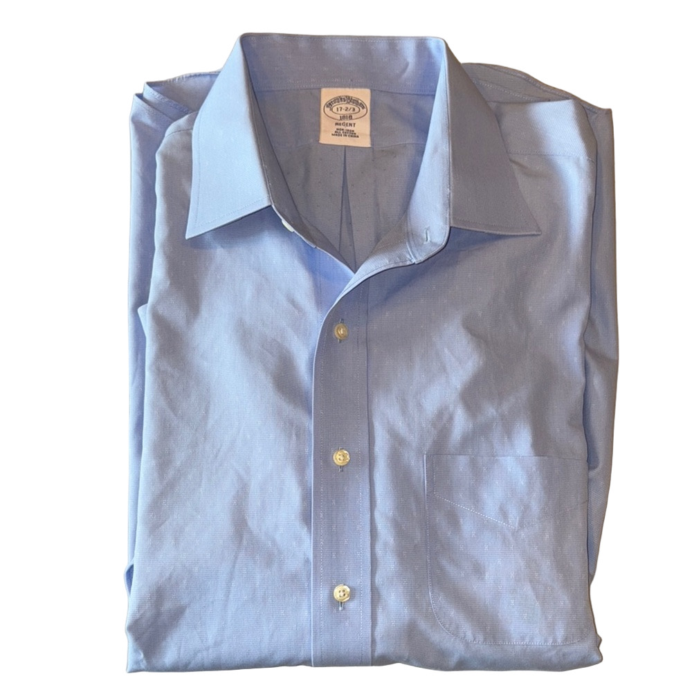 Brooks Brothers Mens 17 2/3 Light Blue 1818 Regent Dress Shirt